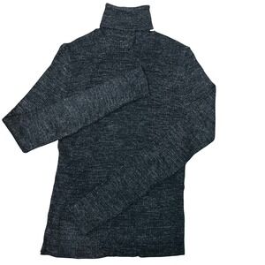 Givenchy for Chesa VINTAGE Ribbed Knit Turtleneck Dark Gray Winter Staple Large